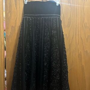 Elegant Black Velvet strapless dress